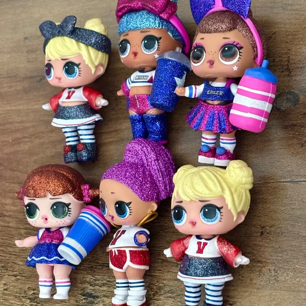 Lot of 6 LOL Surprise ALL STAR BBS Sports Series 2 CHEER TEAM Sparkly Dolls LOOK